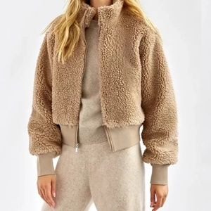 NWT - Aritzia Antic Teddy Sherpa Bomber Jacket By The Group Babaton